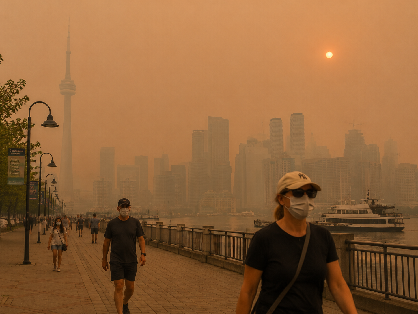 Wildfires turn Toronto's sky an eerie orange.